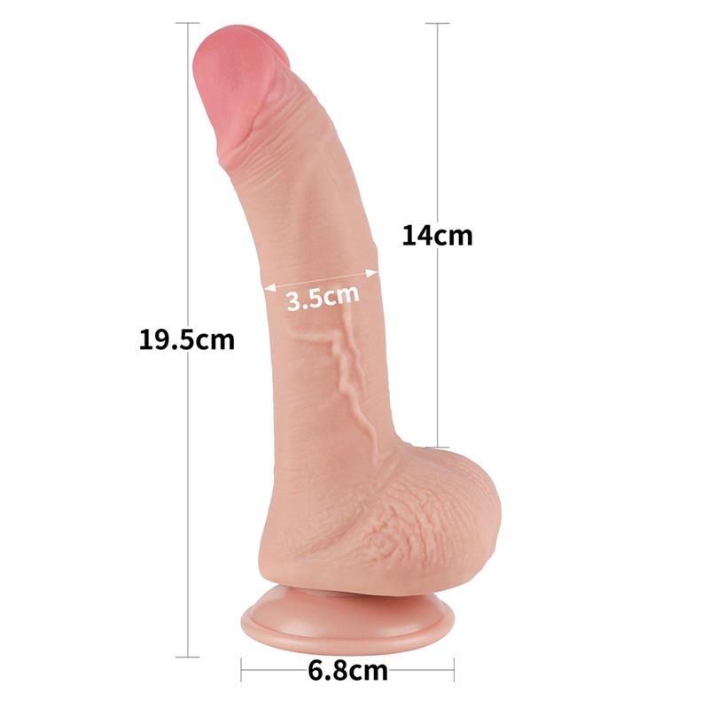 Dildo Dual Layer Piel Deslizante Retractil 7.5 - Image 3
