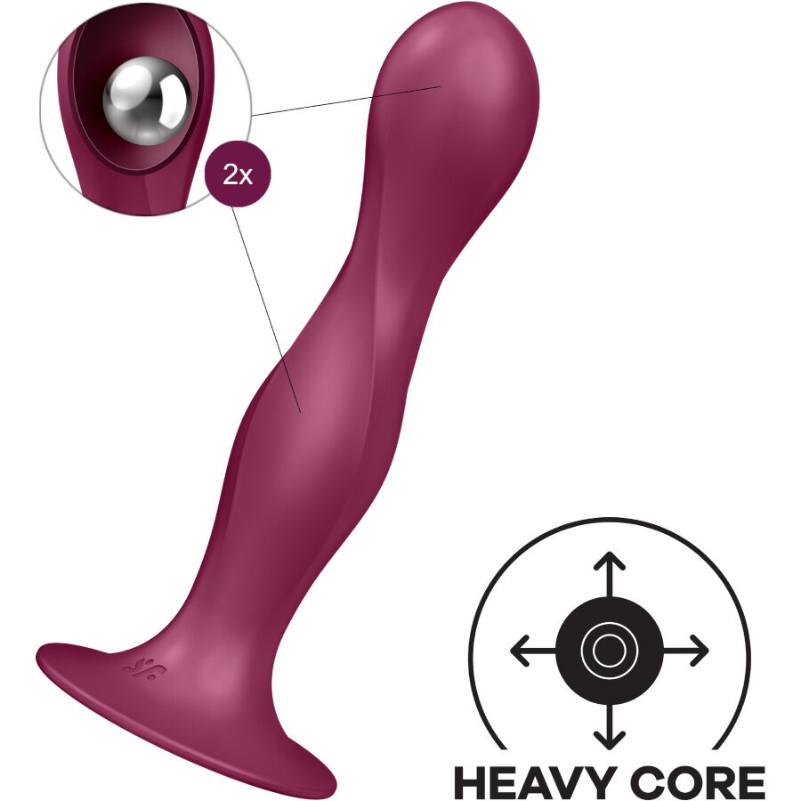SATISFYER - DILDO DE SILICONE DUPLA BALL-R GARNET - Image 3