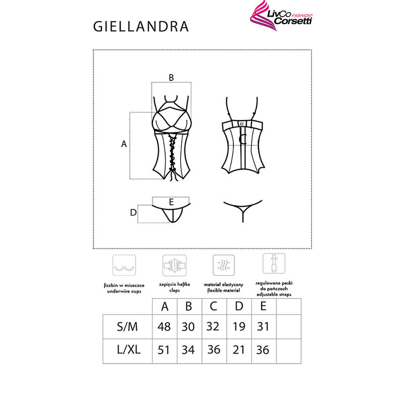 LIVCO CORSETTI FASHION - GIELLANDRA FOR THE SENSES COLLECTION CORSET + PANTY NEGRO - Image 5