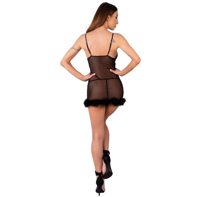 LIVCO CORSETTI FASHION - ZERUNAM SET BABYDOLL + TANGA NEGRO - Image 2
