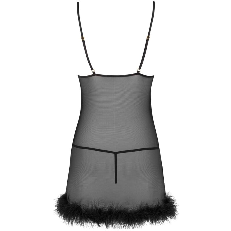 LIVCO CORSETTI FASHION - ZERUNAM SET BABYDOLL + TANGA NEGRO - Image 4