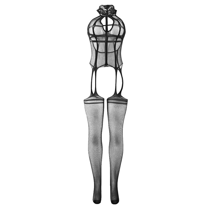 SUBBLIME - 951986 BODYSTOCKING SEM PONTA FISHNET COM ESTAMPAS NO GOLA PRETO TAMANHO ÚNICO - Image 4